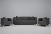 Eren 3+1+1 Seater Sofa Set for Living Room (Black Colour Fabric) Premium Fabric Sofa Set for Living Room