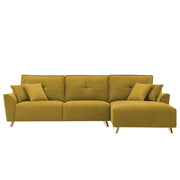 Antonio RHS 4 Seater L Shape Sofa Set for Living Room (Yellow Premium Fabric)