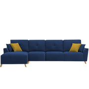 Antonio LHS 6 Seater L Shape Sofa Set for Living Room (Blue Premium Fabric)