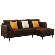 Croosen RHS 4 Seater L Shape Sofa Set for Living Room (Brown Colour) Premium Velvet Fabric