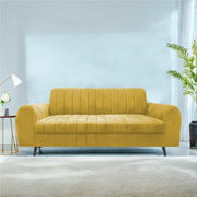 Brenti 3 Seater Sofa Set for Living Room (Cream Black Colour Fabric) Premium Fabric Sofa