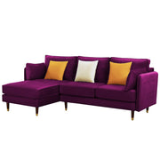 Croosen LHS 4 Seater L Shape Sofa Set for Living Room (Purple Colour) Premium Velvet Fabric