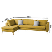 Romeio LHS 6 Seater L Shape Sofa Set for Living Room (Cream Fabric)