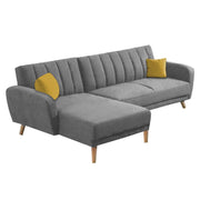 Rino LHS 4 Seater L Shape Sofa Set for Living Room (Grey Fabric)