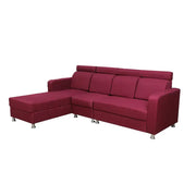 Emma RHS 6 Seater L Shape Sofa Set for Living Room (Maroon Fabric)