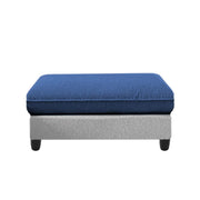 Amberlin 4 Seater Interchangeable L Shape Sofa with Ottoman for Living Room (Blue Grey)