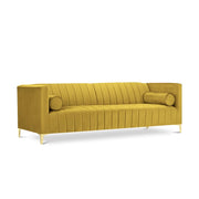 Canova 3+1 Seater Sofa Set for Living Room (Yellow) Premium Velvet Fabric Sofa