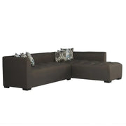 Rogelio 6 Seater RHS L Shape Sofa Set for Living Room (Dark Grey Fabric)