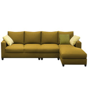 Rihan 6 Seater L Shape Sofa Set Living Room (Yellow Fabric) Right Side Sofa