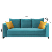 Francy 3 Seater Sofa Set for Living Room | (Turquise Fabric)