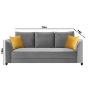 Francy 3 Seater Sofa Set for Living Room | (Turquise Fabric)