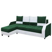 Severny 6 Seater L Shape Sofa Set for Living Room (Green Grey Fabric) Left Side