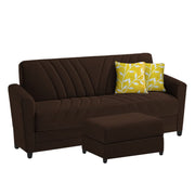 Francis 3 Seater Sofa Set with Ottoman for Living Room (Brown) Fabric