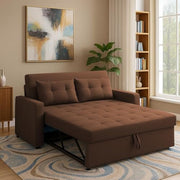 Treshta 2 Seater Pull-Out Premium Fabric Sofa Cum Bed Sofa Set for Living Room (Blue Fabric Color) Premium Fabric Sofa Set for Living Room