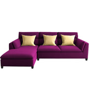 Delton LHS 4 Seater L Shape Sofa Set for Living Room (Purple) Premium Fabric