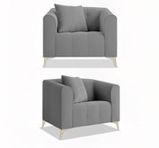 Casaliving Eren 3+1+1 Seater Sofa Set for Living Room (Black Colour Fabric) Premium Fabric Sofa Set for Living Room