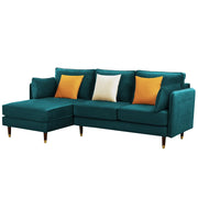 Croosen LHS 4 Seater L Shape Sofa Set for Living Room (Pine Colour) Premium Velvet Fabric