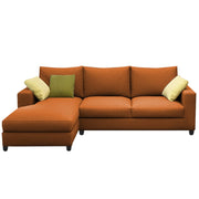 Rihan 4 Seater L Shape Sofa Set Living Room (Orange Fabric) Left Side Sofa