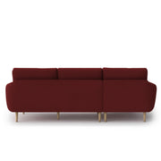 Lizel LHS 4 Seater L Shape Sofa Set for Living Room (Maroon Fabric) Premium Velvet Fabric Sofa