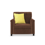 Rogelio 1 Seater Sofa Set for Living Room (Black Fabric)