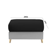 Lizel RHS 4 Seater L Shape Sofa Set with Center Table for Living Room (Black Grey Fabric) Premium Velvet Fabric Sofa