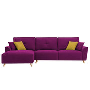 Antonio LHS 4 Seater L Shape Sofa Set for Living Room (Purple Premium Fabric)