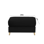 Lizel LHS 4 Seater L Shape Sofa Set with Center Table for Living Room (Black Fabric) Premium Velvet Fabric Sofa