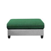 Amberlin 4 Seater Interchangeable L Shape Sofa with Ottoman for Living Room (Green Grey)