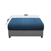 Rihan 4 Seater L Shape Sofa Set with Ottoman for Living Room (Turquise Grey Fabric) Left Side Sofa