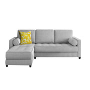 Sthone LHS 6 Seater L Shape Sofa Set for Living Room (Grey Fabric)