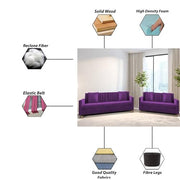 Garcia 3+2 Seater Sofa Set for Living Room (Black - Grey)