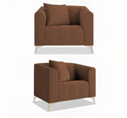 Eren 3+1+1 Seater Sofa Set for Living Room (Brown Colour Fabric) Premium Fabric Sofa Set for Living Room