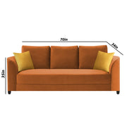 Francy 3 Seater Sofa Set for Living Room | (Turquise Fabric)