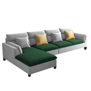 Delton LHS 6 Seater L Shape Sofa Set for Living Room (Green Grey) Premium Fabric