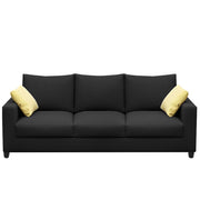 Rihan 3 Seater Sofa Set Living Room (Black Fabric)