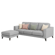 Grayon 3 Seater Convertible Sofa Set for Living Room, 3 Seater & Ottoman Modular Sectional Couch for Small Space (Black Colour) Fabric Sofa Set