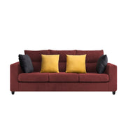 Hazer 3 Seater L Shape Sofa Set for Living Room (Maroon Fabric) Left Side