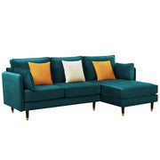 Croosen RHS 4 Seater L Shape Sofa Set for Living Room (Pine Colour) Premium Velvet Fabric