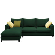 Rihan 4 Seater L Shape Sofa Set Living Room (Green Fabric) Left Side Sofa