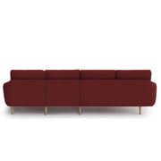 Lizel RHS 6 Seater L Shape Sofa Set for Living Room (Maroon Fabric) Premium Velvet Fabric Sofa