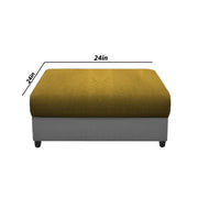 Rihan 4 Seater L Shape Sofa Set with Ottoman for Living Room (Yellow Grey Fabric) Right Side Sofa