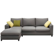 Rihan 4 Seater L Shape Sofa Set Living Room (Grey Fabric) Left Side Sofa