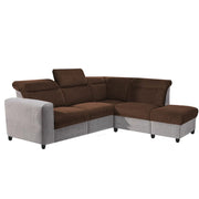 Nanzy 4 Seater L Shape Sofa Set for Living Room | Colour (Brown Grey) Right Side