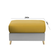 Lizel LHS 4 Seater L Shape Sofa Set with Center Table for Living Room (Yellow Grey Fabric) Premium Velvet Fabric Sofa
