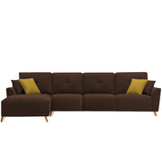 Antonio LHS 6 Seater L Shape Sofa Set for Living Room (Brown Premium Fabric)