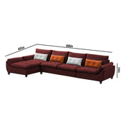 Abner 6 Seater L Shape Sofa for Living Room Color - Maroon | Left Side Sofa.
