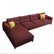 Hazer 6 Seater Sofa Set for Living Room (Maroon Fabric) Left Side Sofa