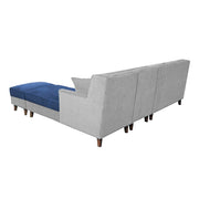 Casaliving Mallan RHS 8 Seater L Shape Sofa Set with Ottoman for Living Room (Blue Grey Fabric)