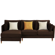Croosen LHS 4 Seater L Shape Sofa Set for Living Room (Brown Colour) Premium Velvet Fabric