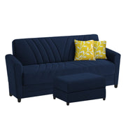 Francis 3 Seater Sofa Set with Ottoman for Living Room (Blue) Fabric